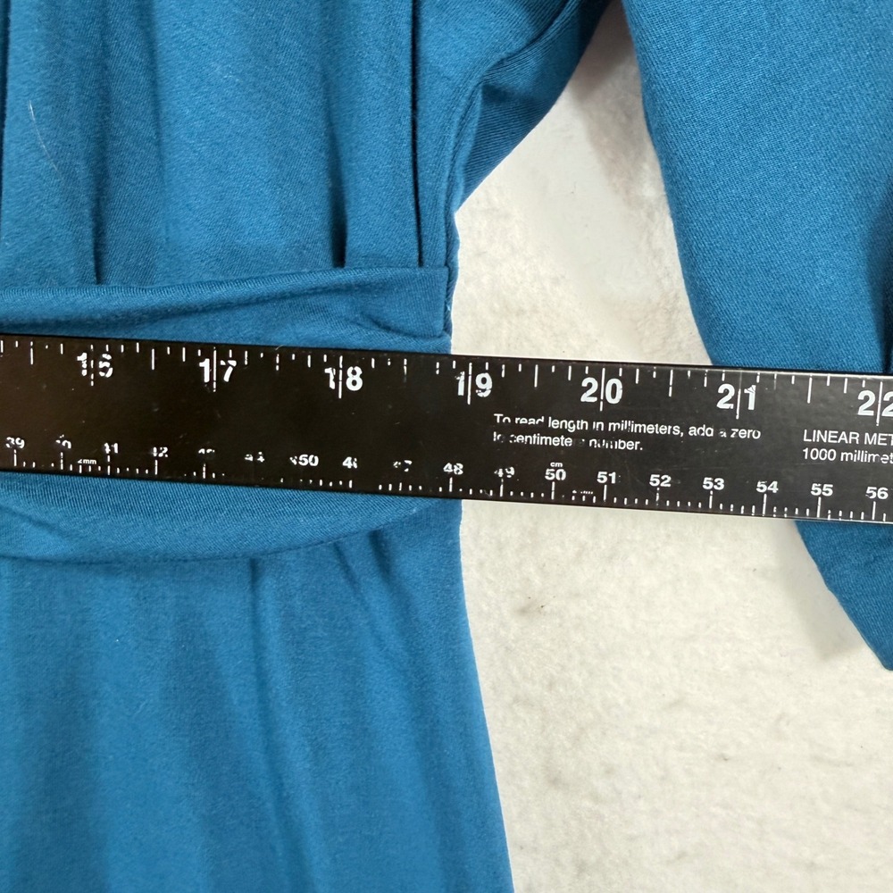 J. Jill Dress Womens XL Atlantic Blue Faux Wrap Short Sleeve Wearever Minimalist - Picture 6 of 9